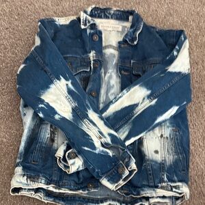 Trendy Blue and White Denim Jacket